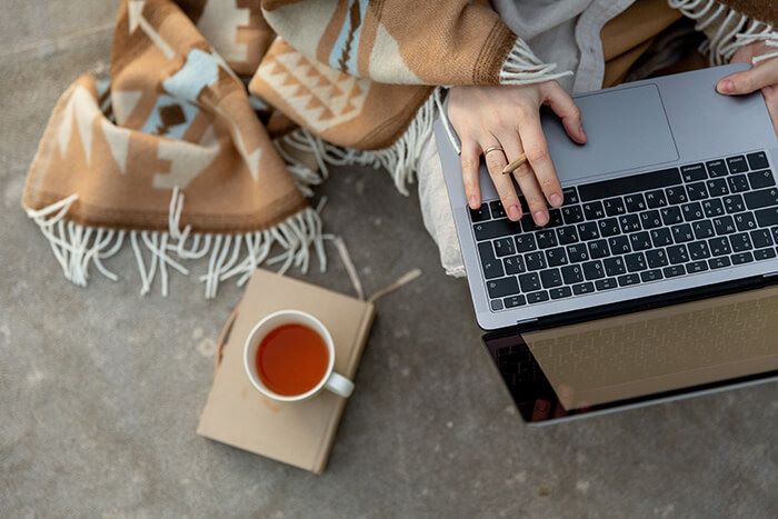 Laptop and tea