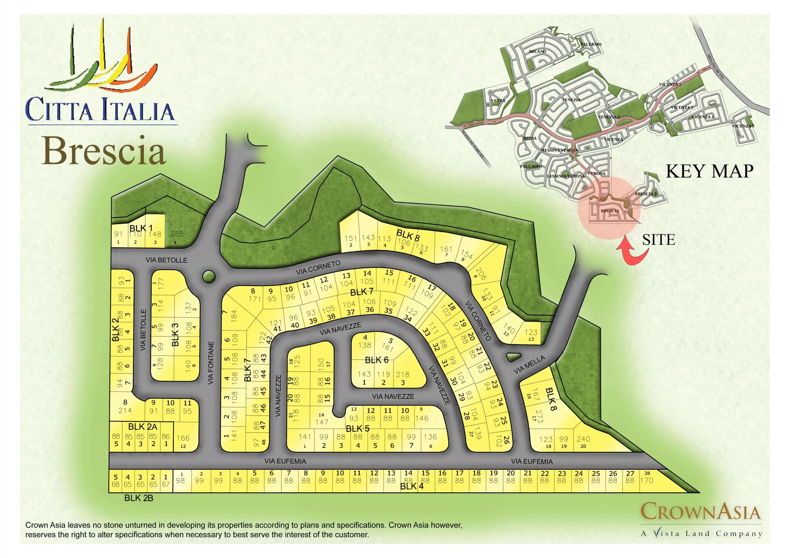 Brescia Phase 1 Site Map