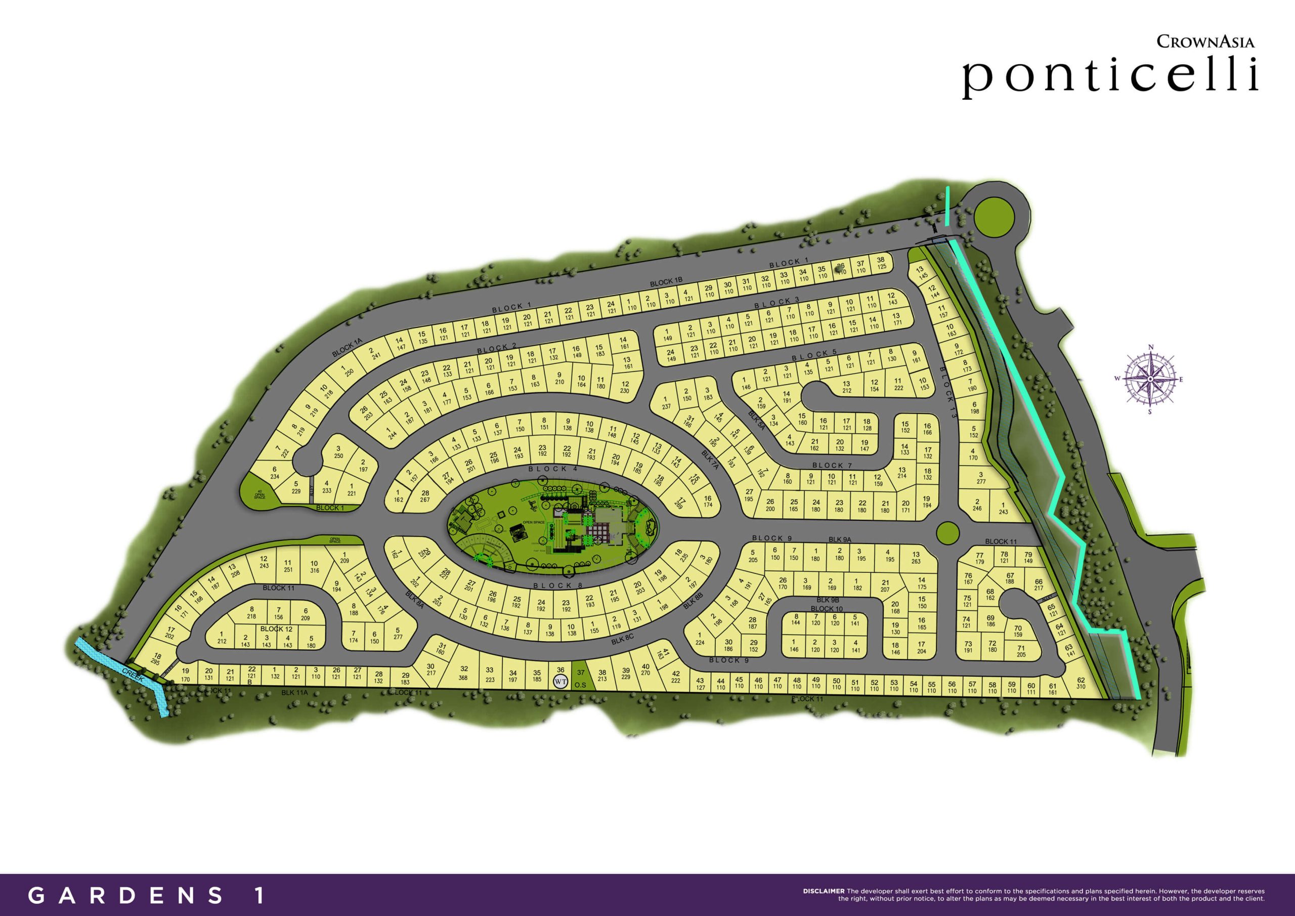 Ponticelli Gardens 1 Map