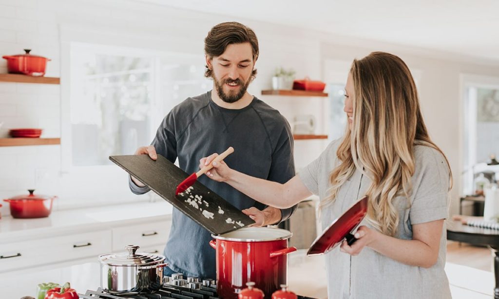 Prepare and cook a gourmet meal together