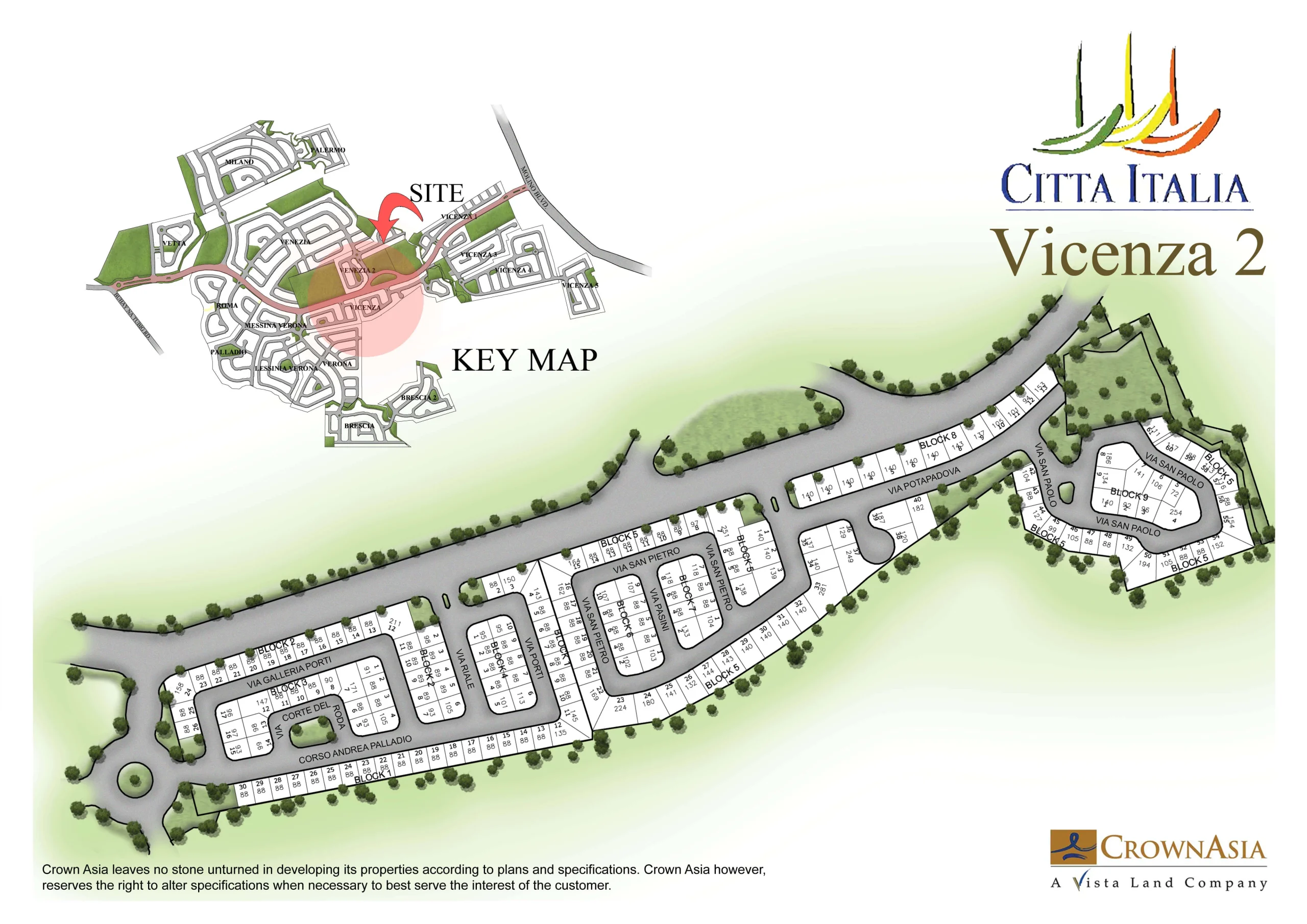 Vicenza Phase 2 Site Map