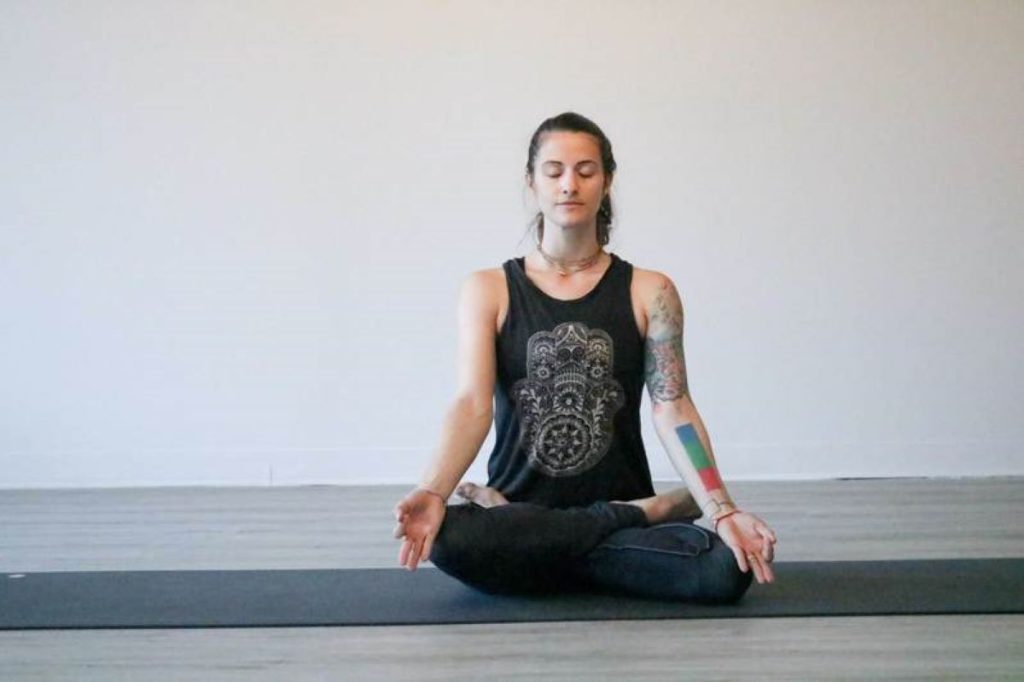 photo of a woman meditating