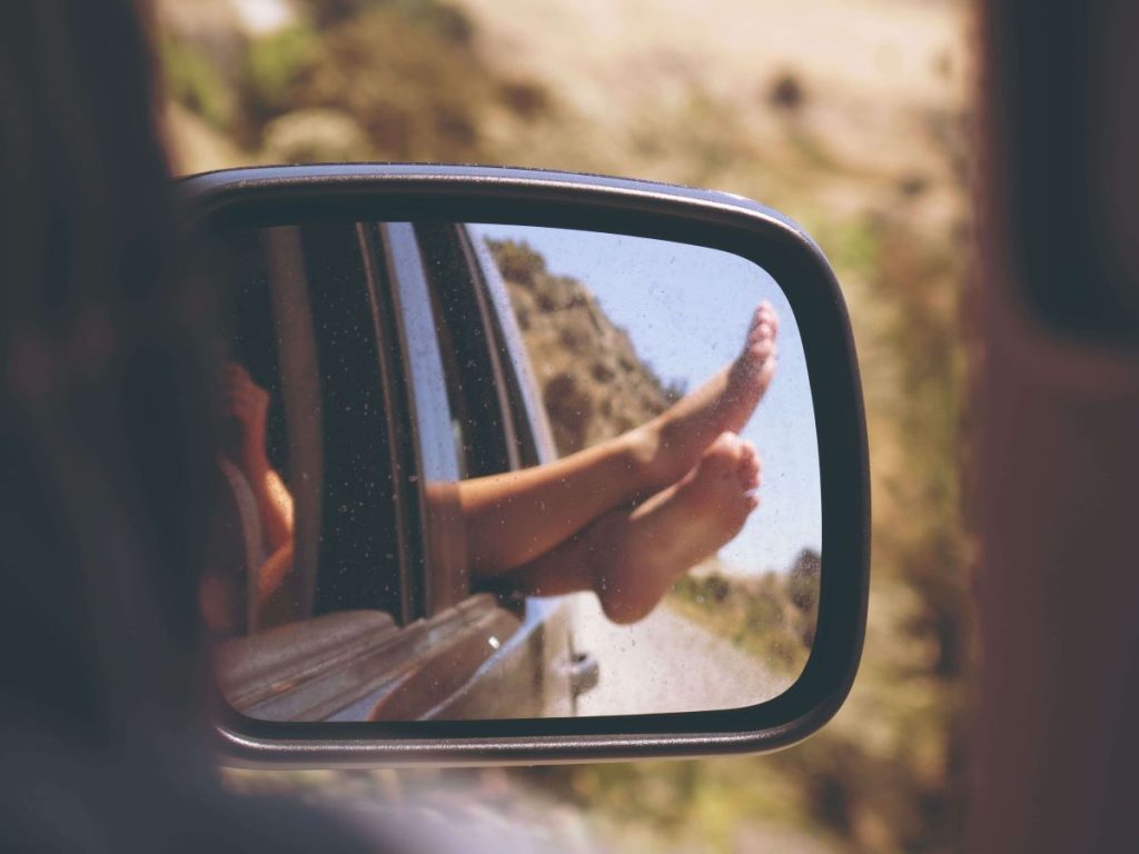 photo of a car side view mirror