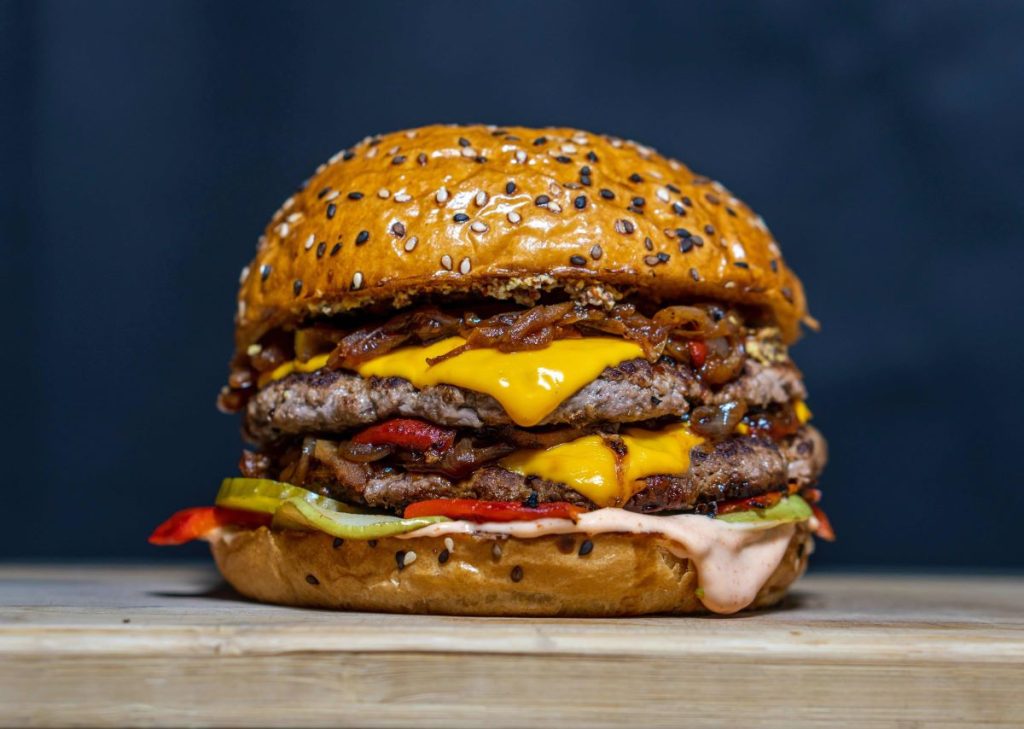 photo of a double cheese burger