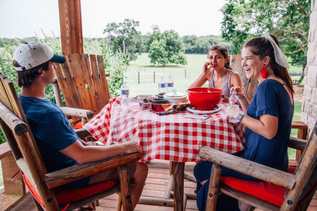 photo of a family having a barbeque