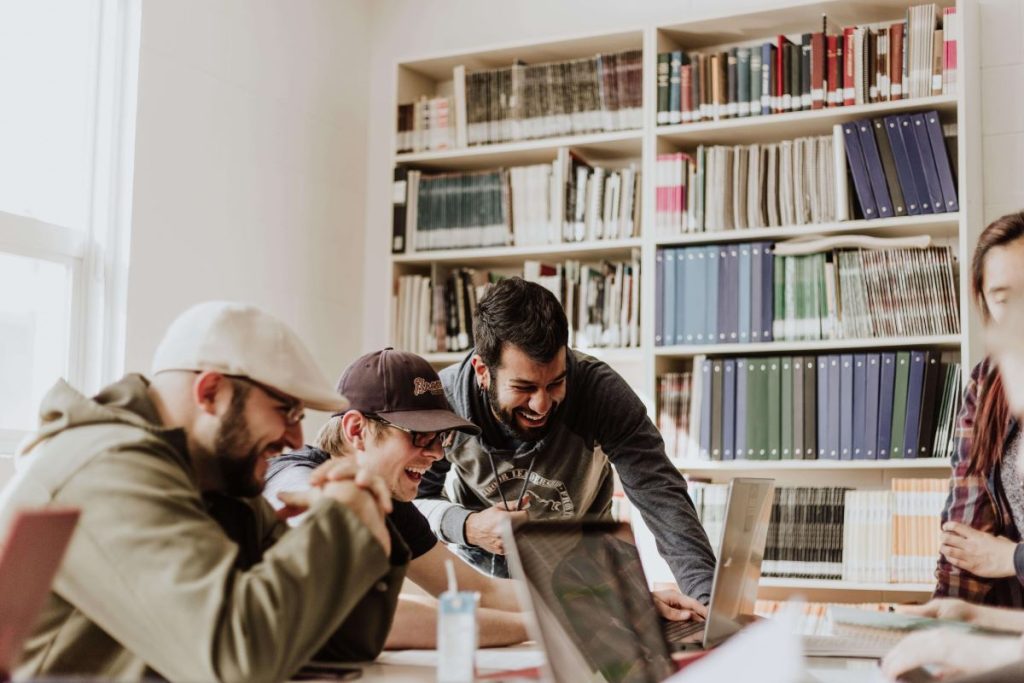 photo of a group of people working