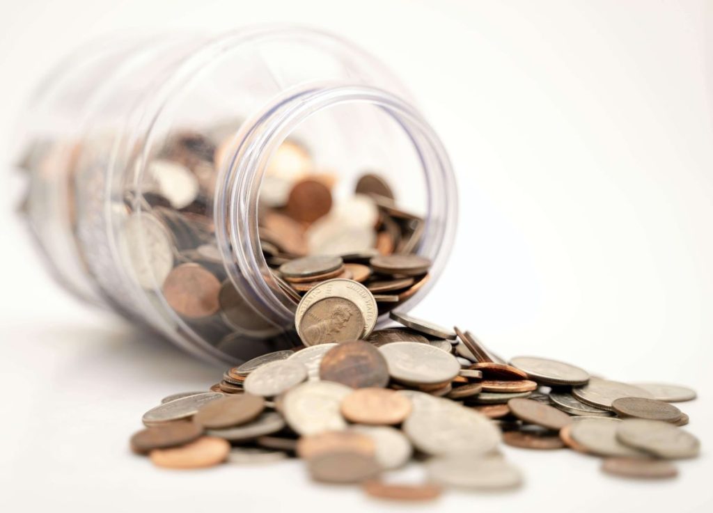 photo of a jar of coins