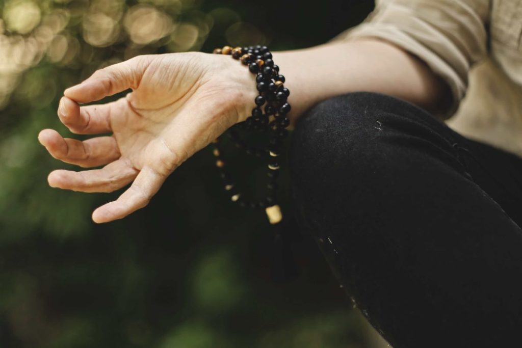 photo of a person meditating