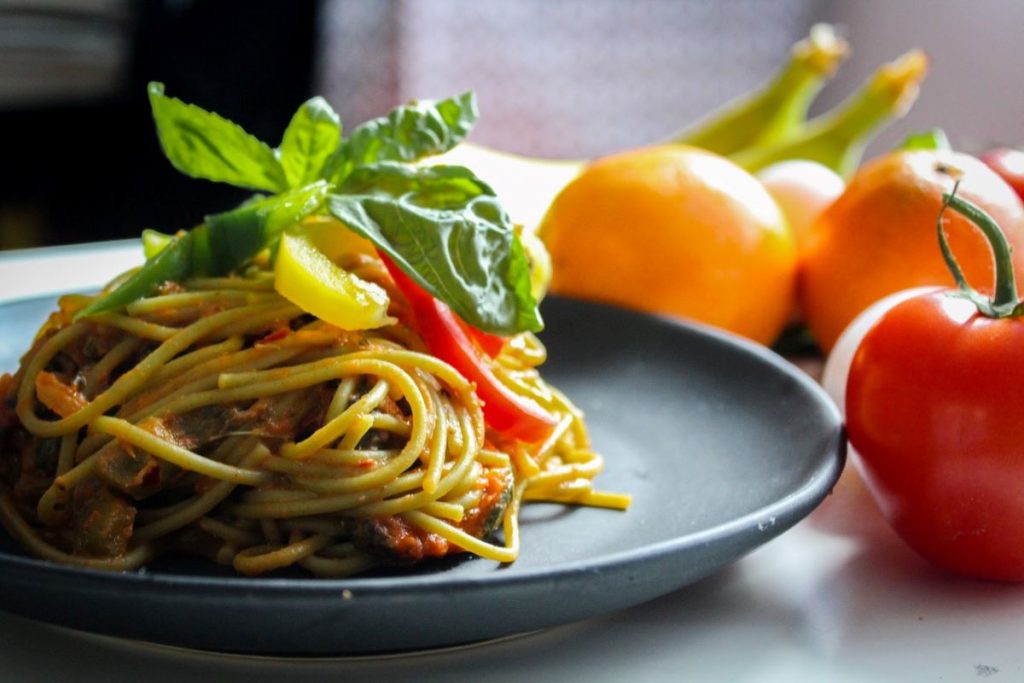 photo of a plate of pasta