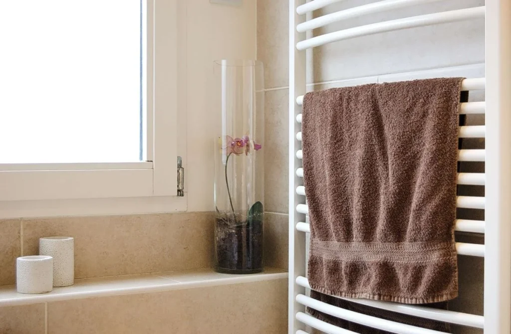 photo of a towel rack