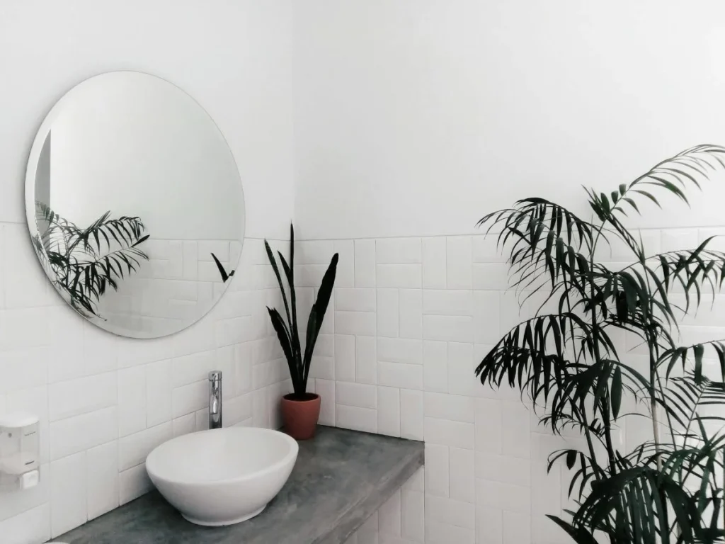 photo of a white bathroom