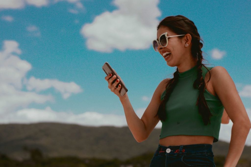 photo of a woman laughing