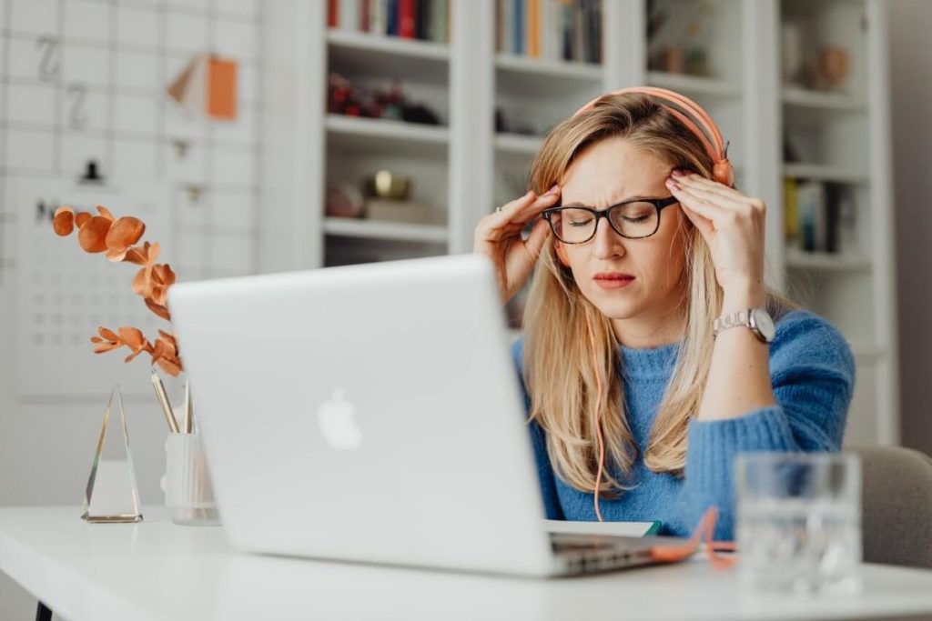 photo of a woman stressed