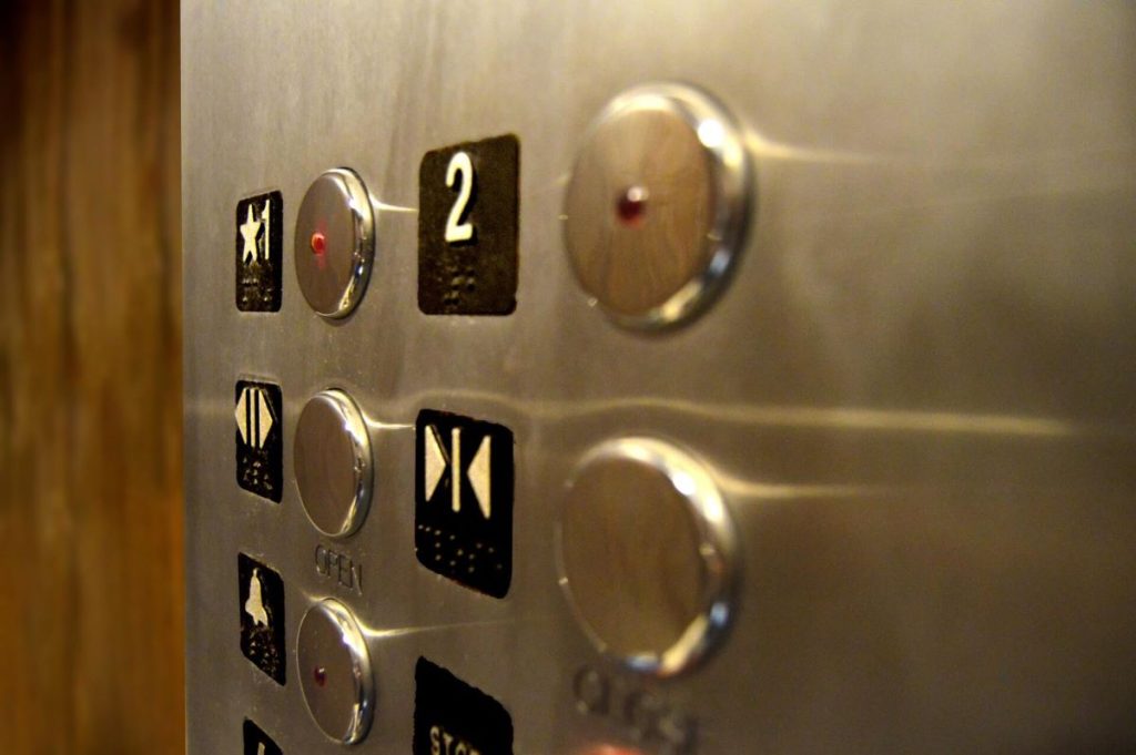 photo of an elevator button