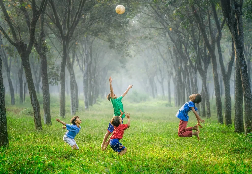 photo of children playing outside