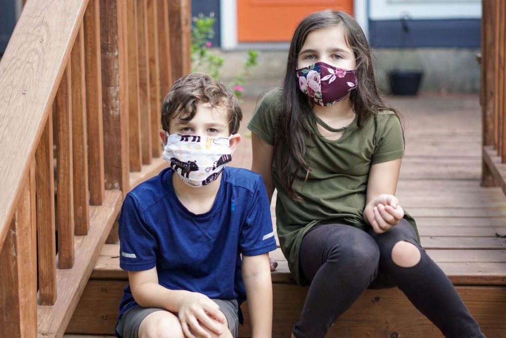 photo of children wearing facemasks