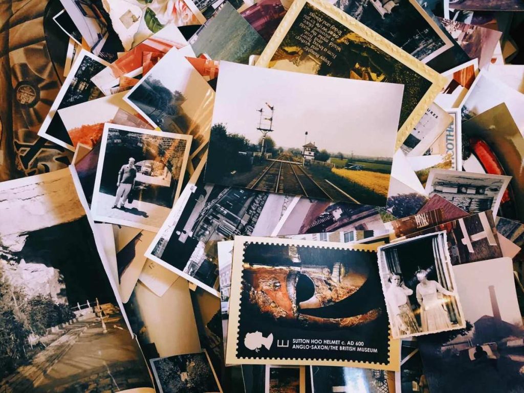 photo of polaroid photos and post cards