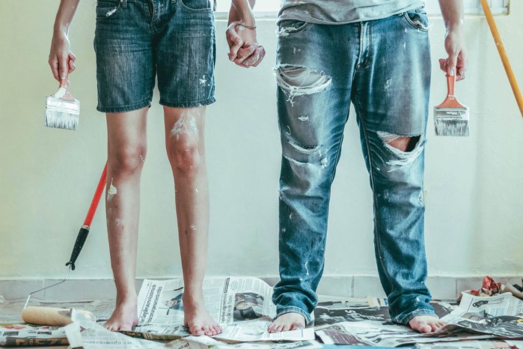 photo of two people in the middle of renovating