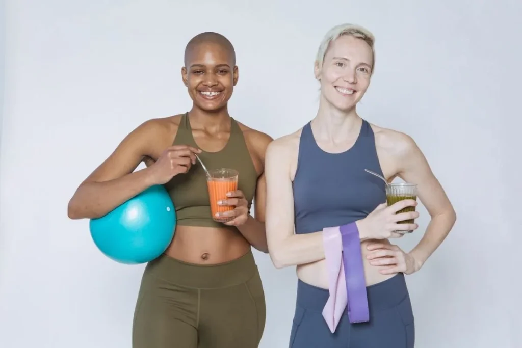 photo of two women ready for workout