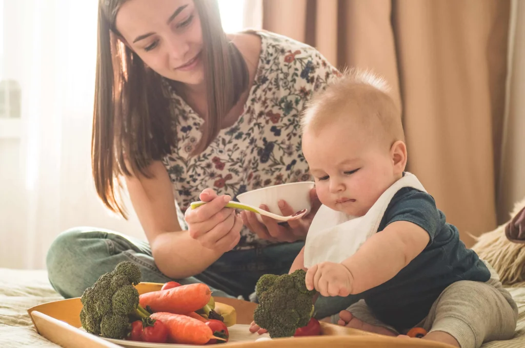 A-baby-eating-healthy-food