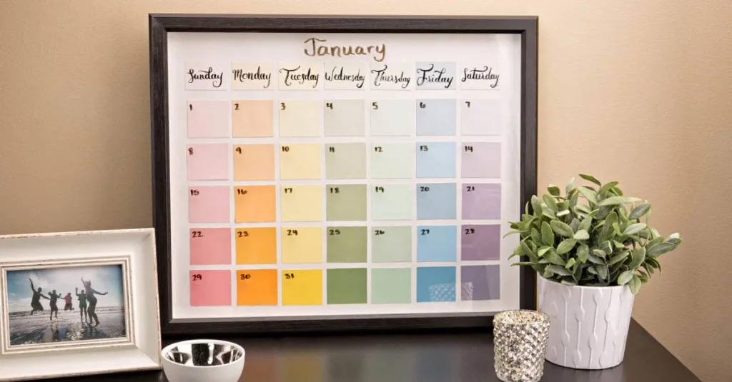 Paint chip calendar