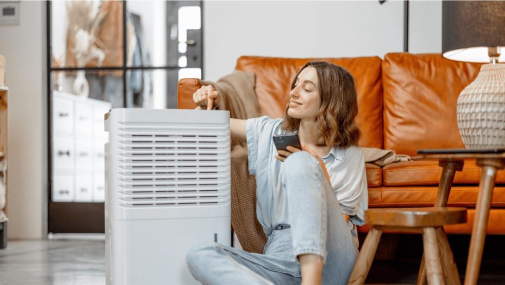 Photo of a woman in her living room