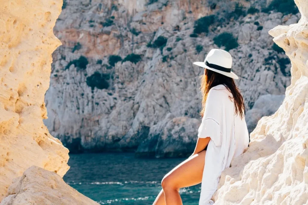 Woman in a cave Woman-in-a-cave