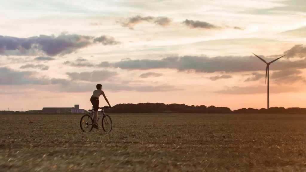 a person riding a bike