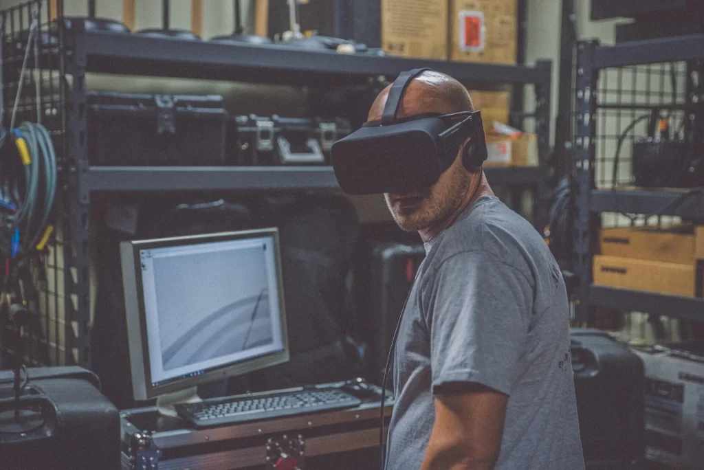 man with vr headset on man-with-vr-headset-on