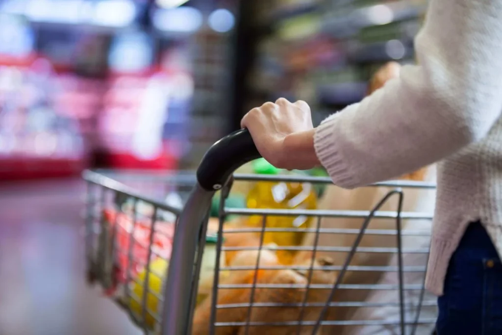 person pushing a grocery cart person-pushing-a-grocery-cart