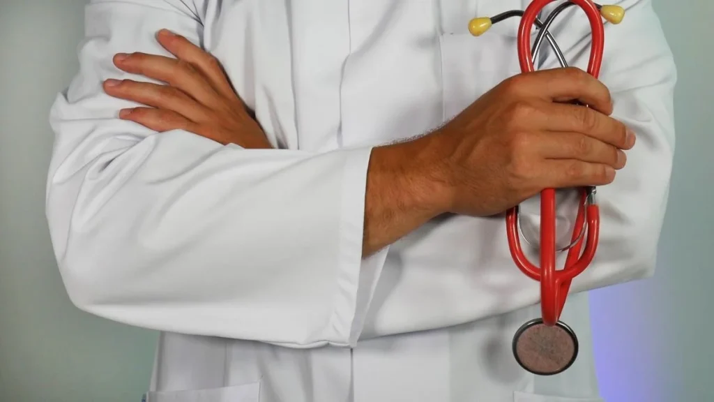 photo of a doctor holding a stethoscope