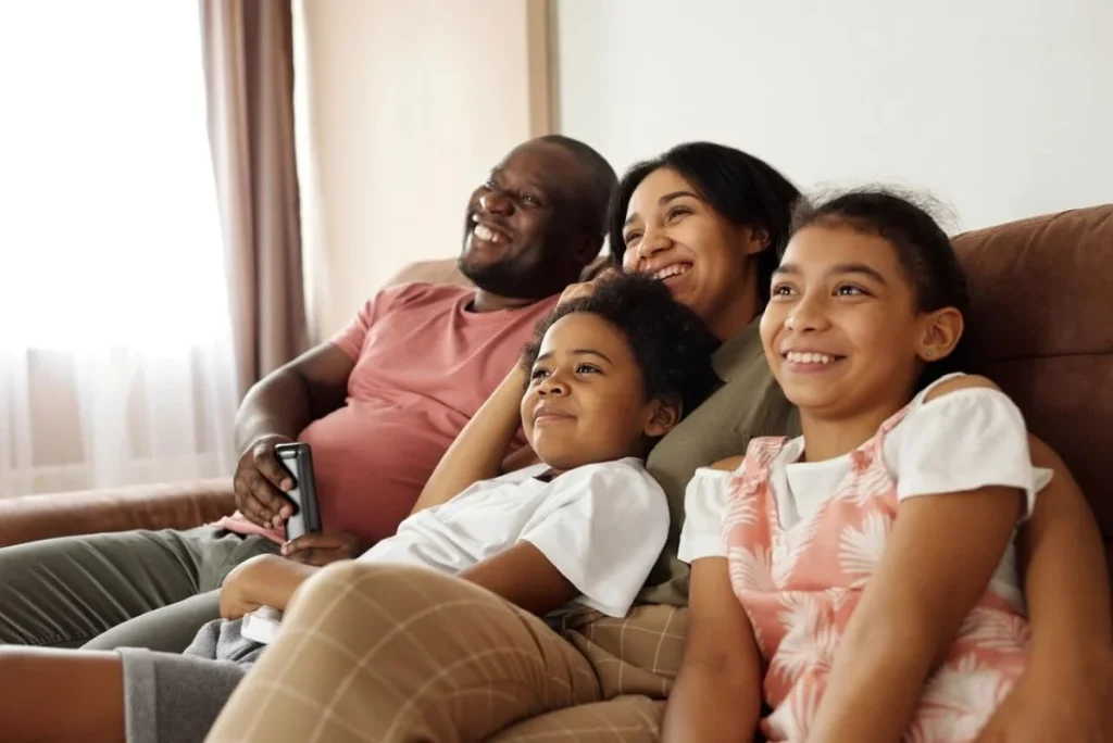 photo of a family gathered