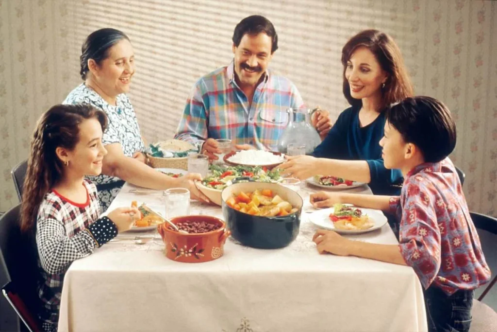 photo of a family meal