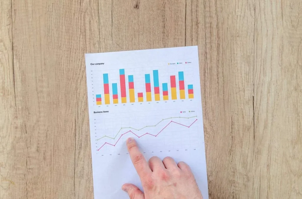 photo of a graph report on paper