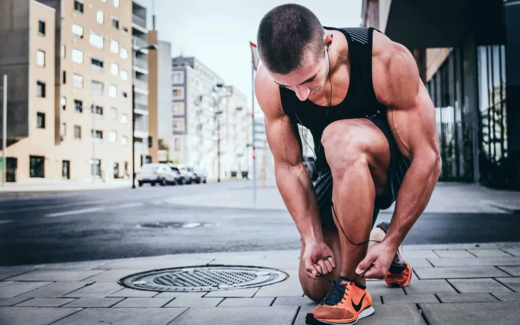 photo of a man about to go for a run