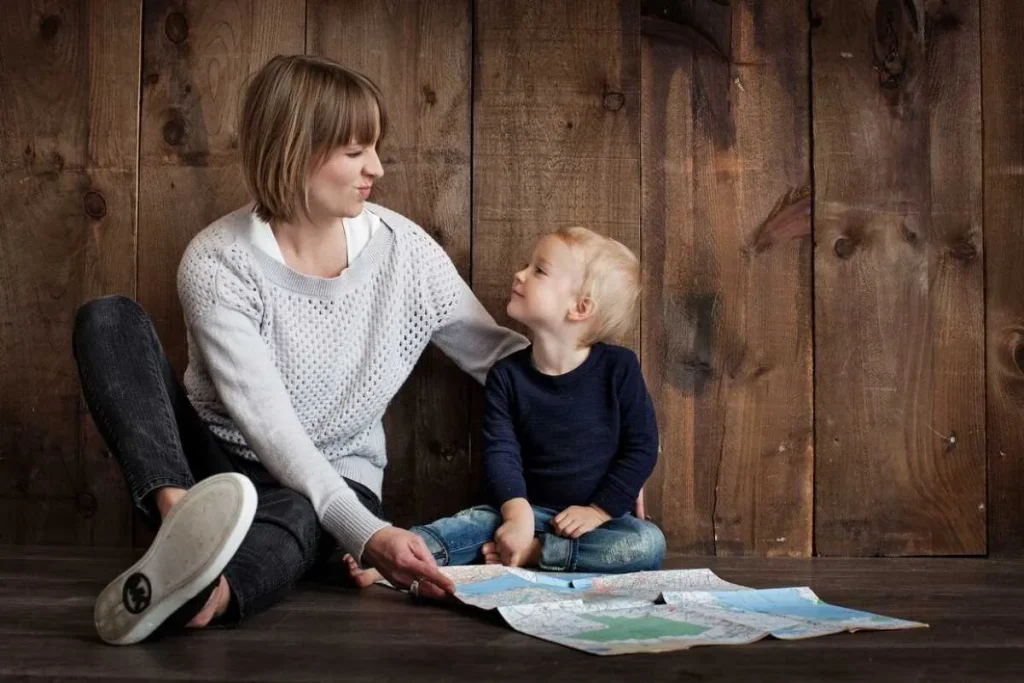 photo of a mother and son