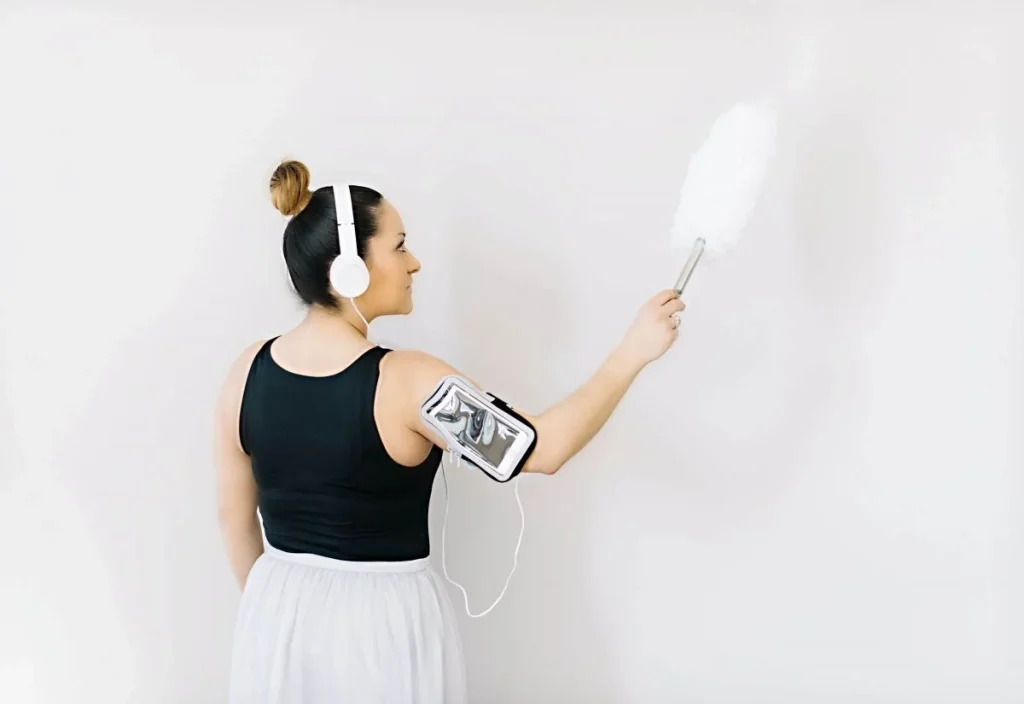 photo of a person dusting