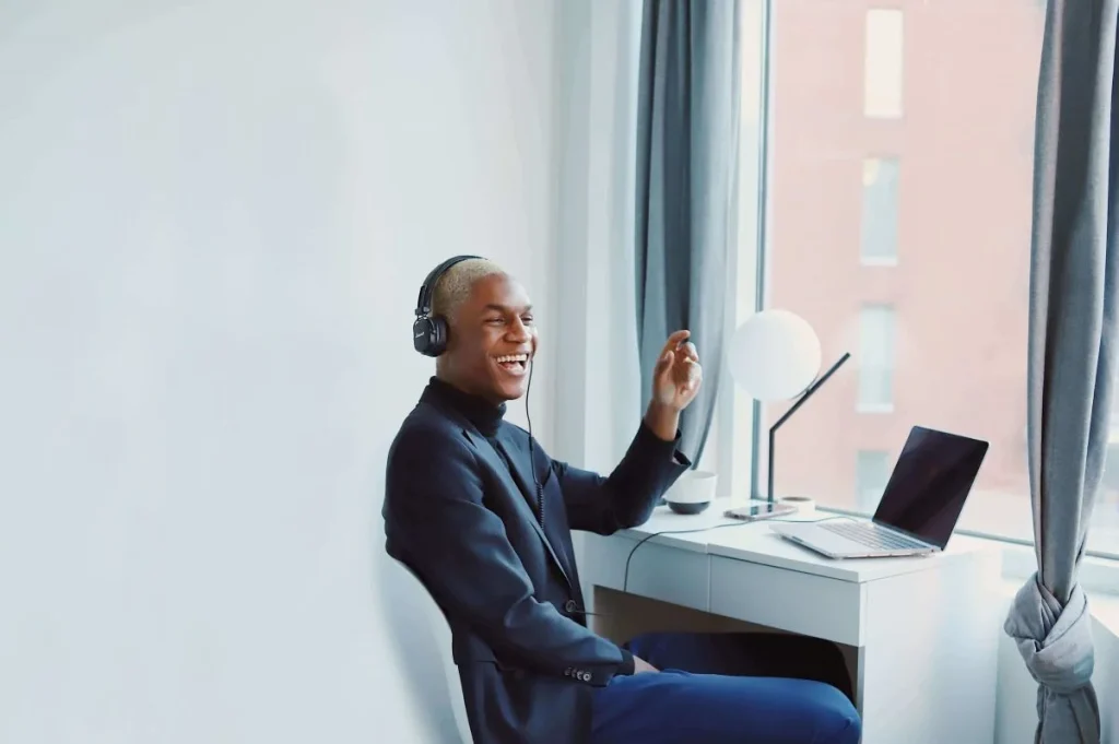 photo of a person in a meeting