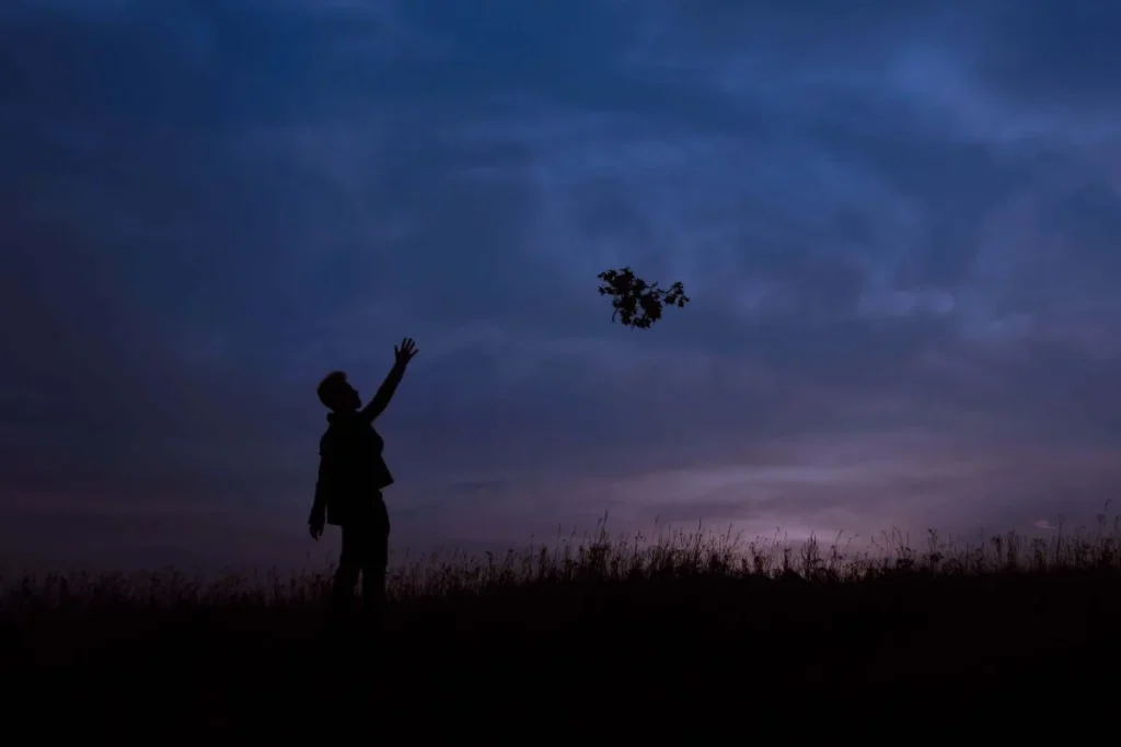 photo of a silhouette of a boy