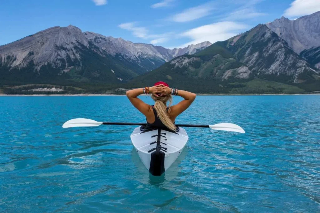 photo of a woman boating