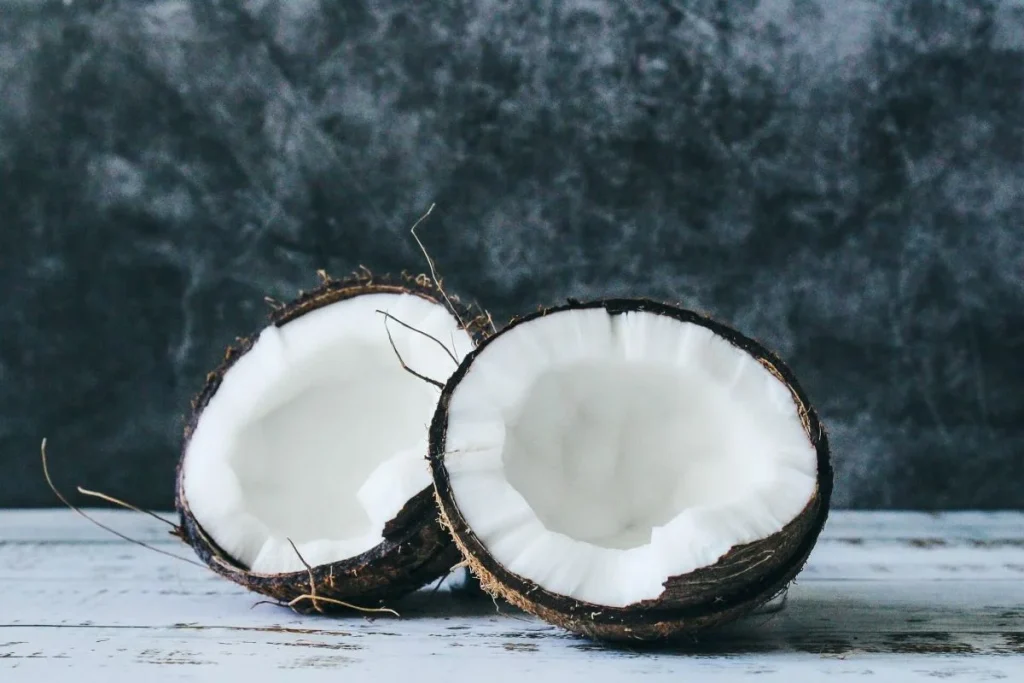 photo of an open coconut