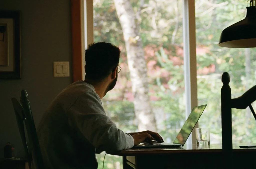 photo of aperson working from home