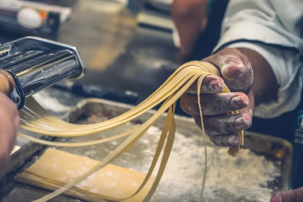 photo of pasta being made