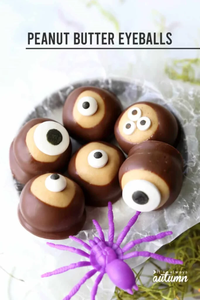 photo of peanut butter cookie eyeballs