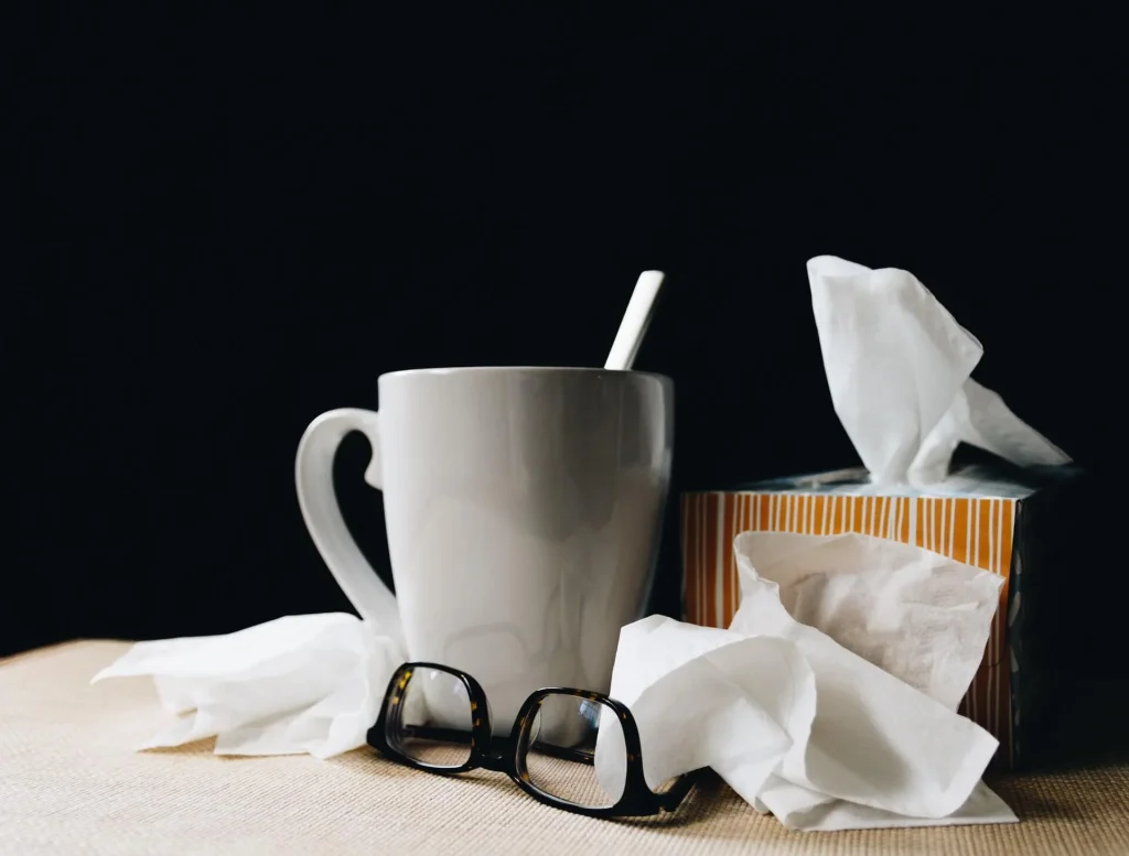tissues-and-hot-drink