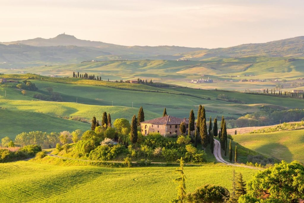 Varied landscapes in Tuscany, Italy 
