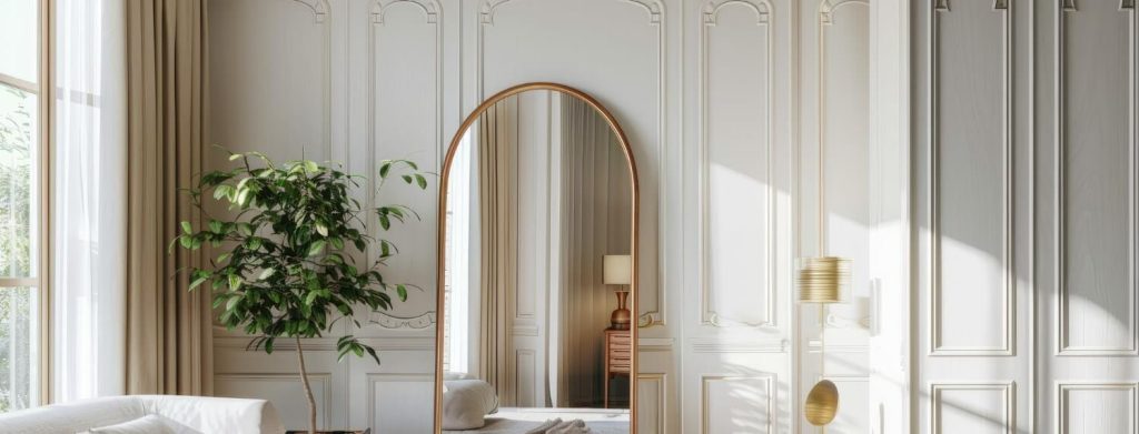 A statement mirror in your living room 